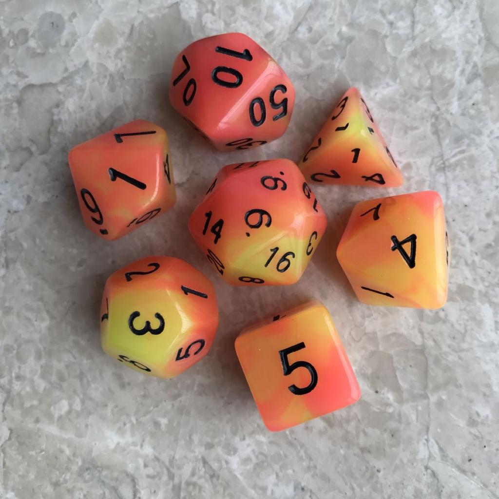 7 шт./лот, многогранные игральные кости из смолы D&D D4 D6 D8 D10 D% D12 D20, многогранные игральные кости TRPG, настольные игры