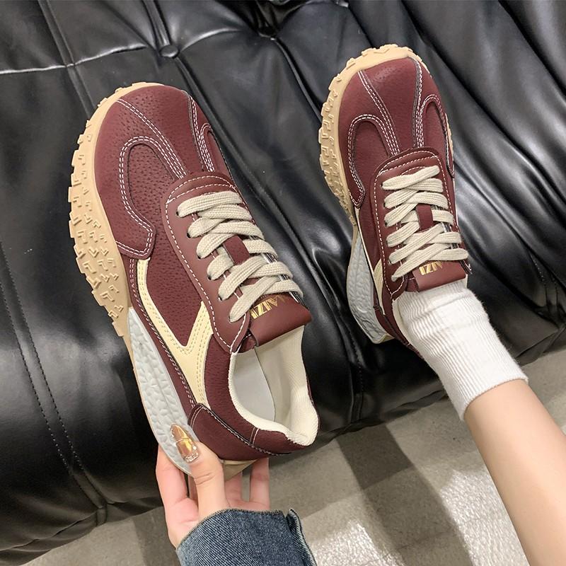 Fashionable Retro German Training Women's Sneakers 2025 Autumn New Soft Leather Versatile Outdoor Casual Sports Flat Shoes