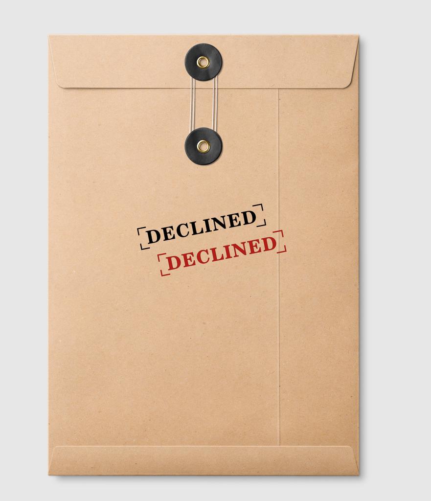 Printtoo Declined Self Inking Rubber Stamp Pre-Inked Office Stamp- Home Office Business Stationery, Black- 42 X 9