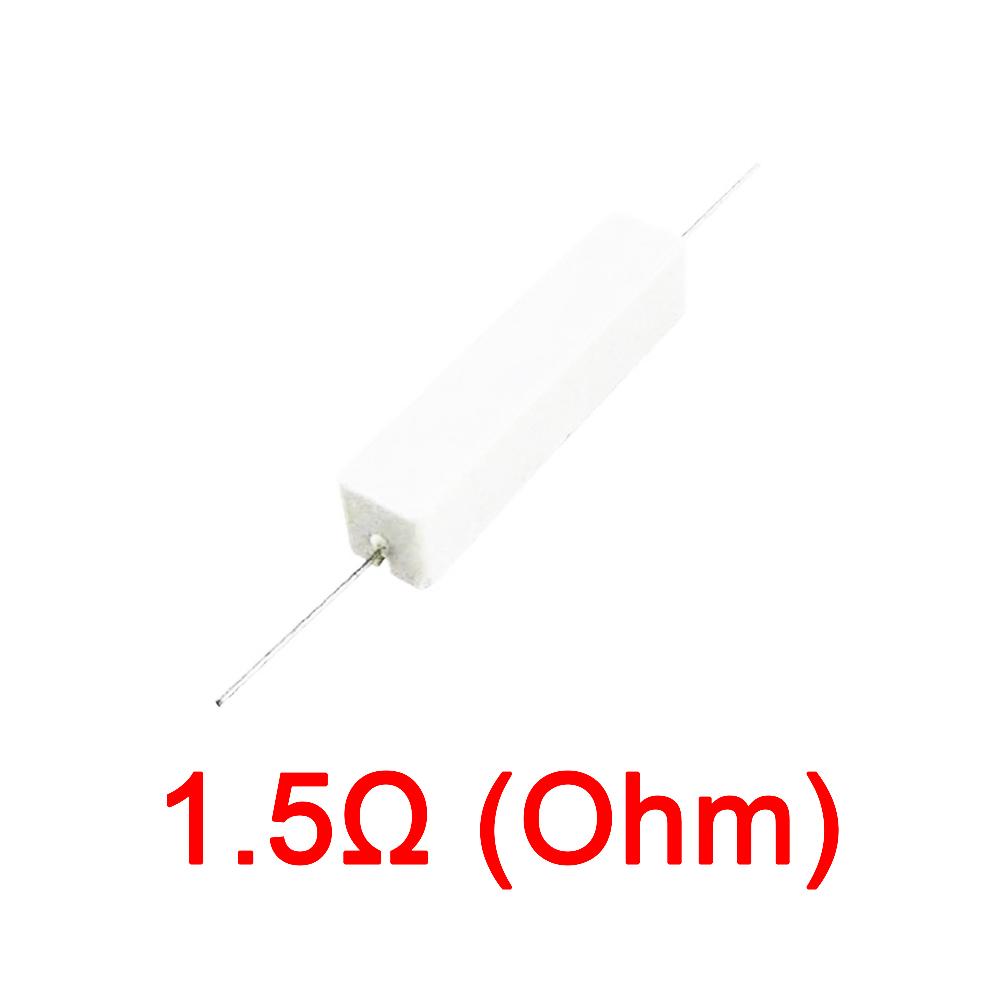 10PCS Wirewound Ceramic Cement Power Resistor Fixed Horizontal 20W Watt 0.1ohm - 100Kohm Vertical Axial Lead Resistance 5% 0.1/0.22/0.47/100/1K R Ohm