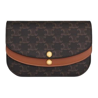 Мини-сумка через плечо с принтом логотипа Duo Женские сумки Коричневый 10P672GVL-04LU