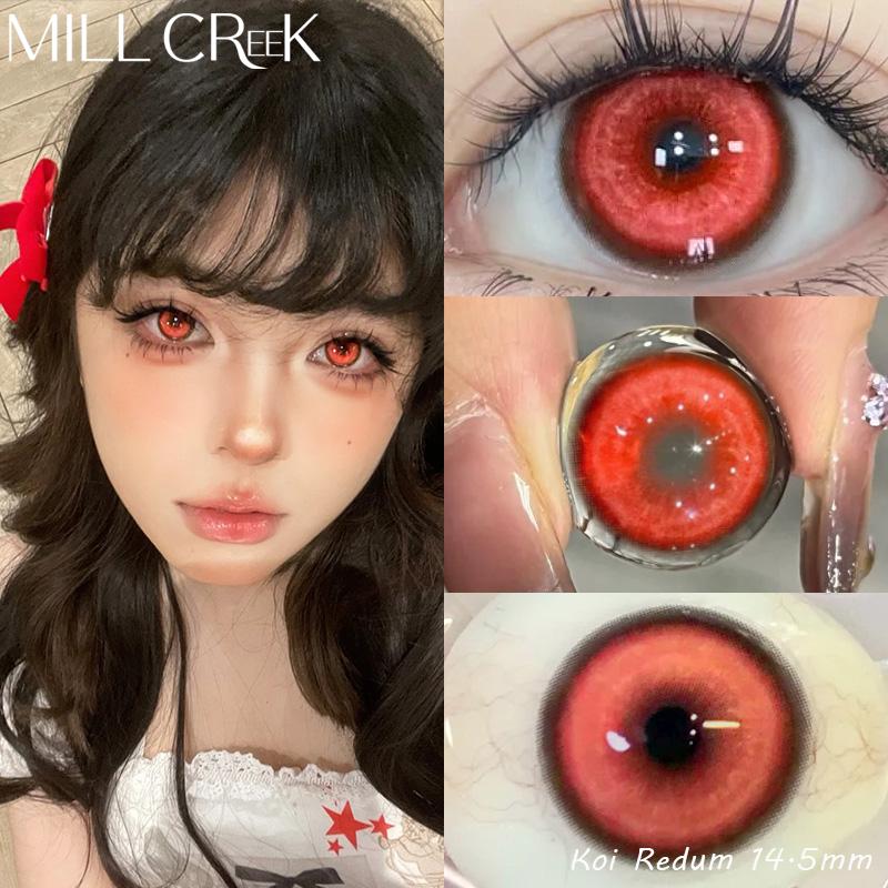 Mill Creek Cosplay Contact Lens with Grade Anime Eyes Mimic Semi-Coverage Contact Lenses 14.5mm Six Month Use