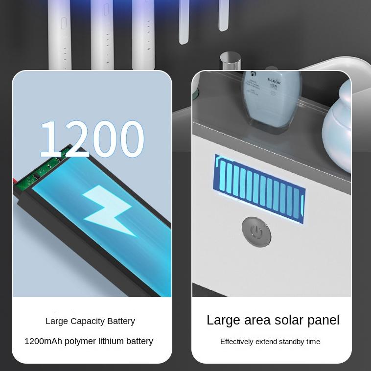 Electric Toothbrush UV Sterilization Drying Holder Wall Mounted Toothpaste Squeezer for Bathroom Organizer Accessories Set