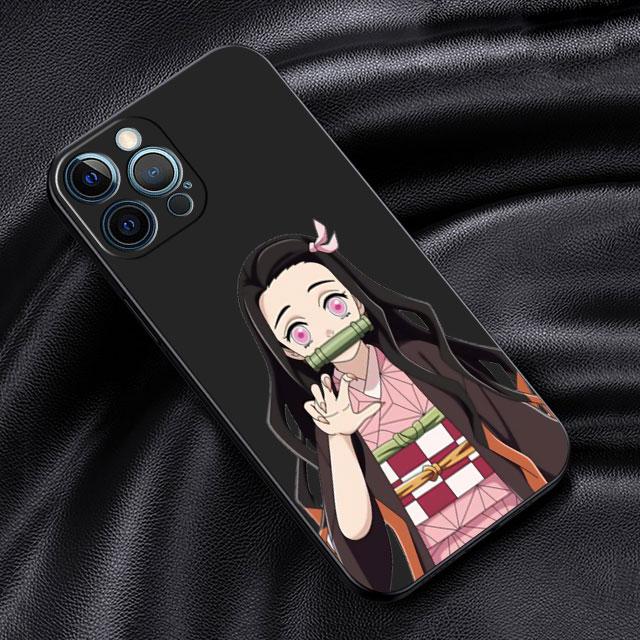 Чехол для Apple iPhone 14 13 11 12 Pro 7 XR X XS Max 8 Plus 6 6S SE 2022 13Pro черный мягкий телефон Funda аниме Demon Slayer