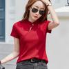 Летняя женская футболка в китайском стиле с тонким воротником-стойкой и коротким рукавом