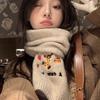 Cute Bear Embroidered Scarf Winter New Schoolgirl Wind Warm Versatile Couple Windproof Scarf