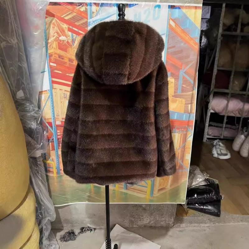 Женское зимнее пальто с капюшоном из искусственного меха, средней длины, в стиле Sweet Chic