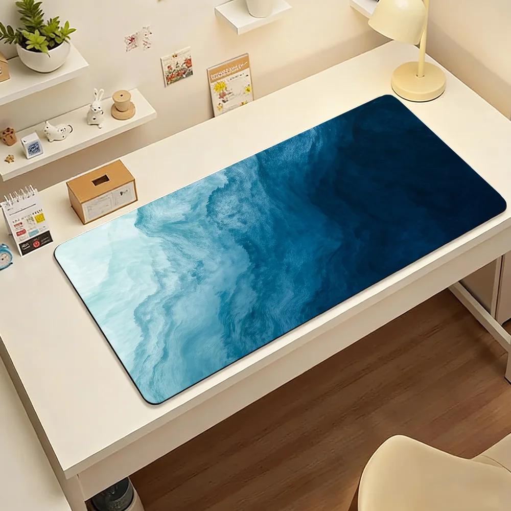 Abstract Ocean Waves Mouse Pad For Office Gaming And Keyboards Non-Slip Large Waterproof