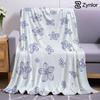 Simple Floral Ultra Soft Sherpa Fleece Blanket Fluffy Warm Halloween Cozy Throw for Sofa Couch Bedroom Gift All Season