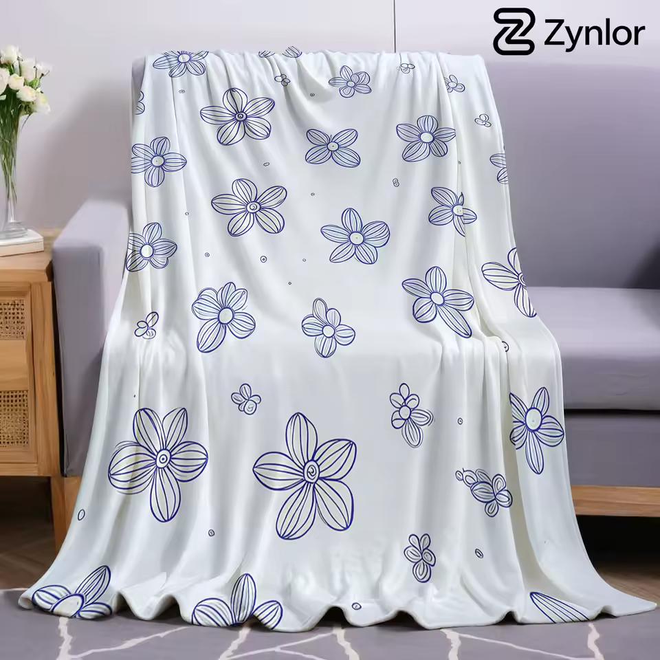 Simple Floral Ultra Soft Sherpa Fleece Blanket Fluffy Warm Halloween Cozy Throw for Sofa Couch Bedroom Gift All season