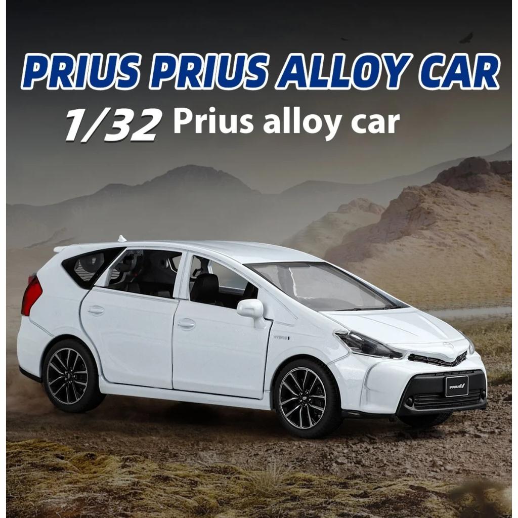 1/32 TOYOTA PRIUS Металлическая модель автомобиля Литая модель Звук и свет Инерционная машинка Декоративные элементы центральной консоли Подарок для ребенка