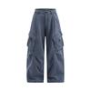 American-Style Streetwear Large Pocket Pleated Cargo Wide-Leg Pants Unisex 2025 Autumn Trendy Functional Outdoor Casual Long Pants