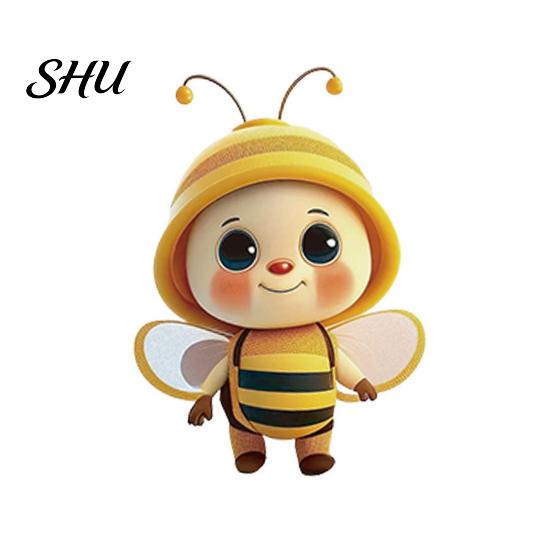 Bee Themed Hanging Decor Acrylic Decoration Single Side Printed Little Ornament Home Car Rearview Mirror Keychain Pendant Birthday Gift Portable