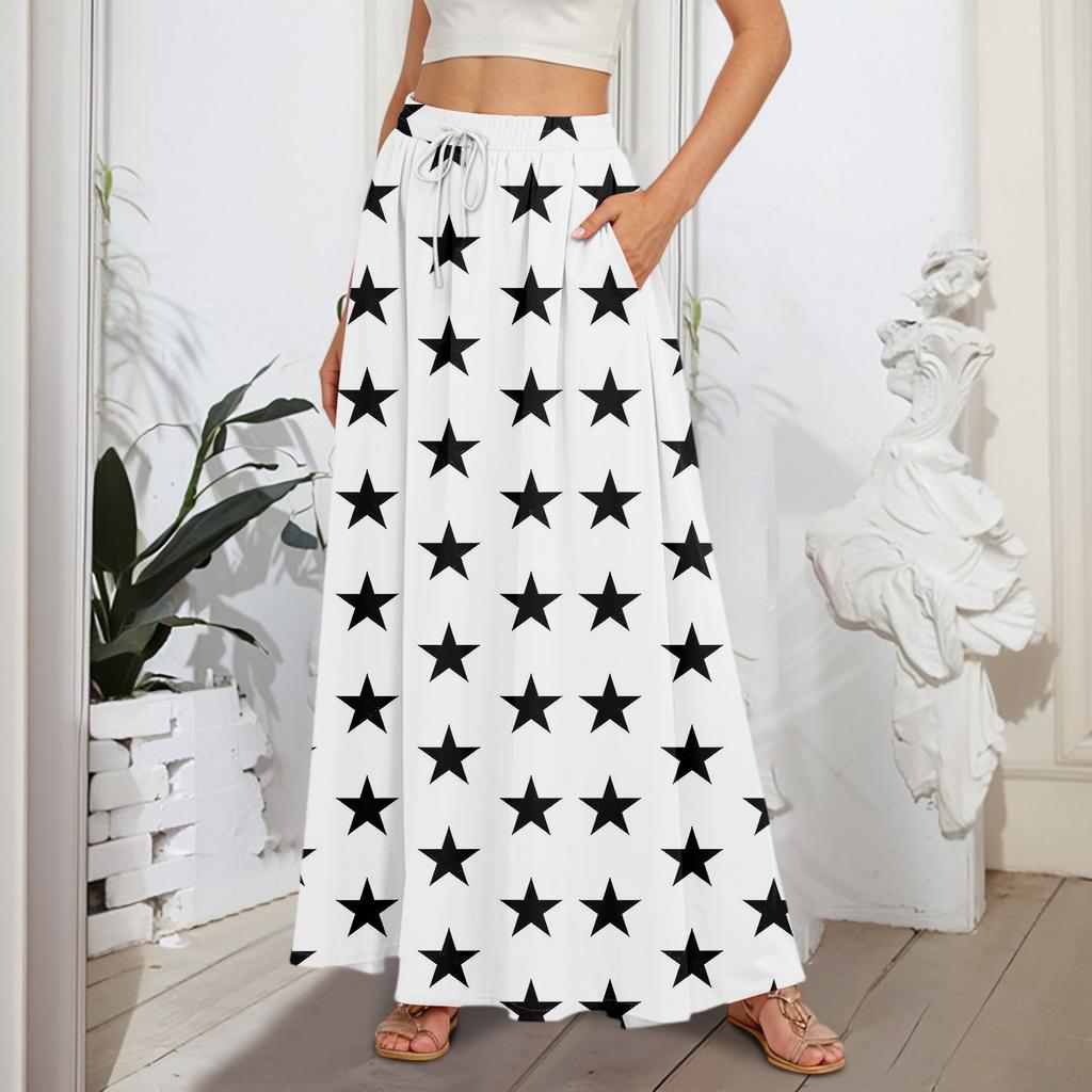 Женские струящиеся расклешенные юбки-макси с оборками и эластичным поясом, элегантные многослойные длинные юбки в стиле бохо