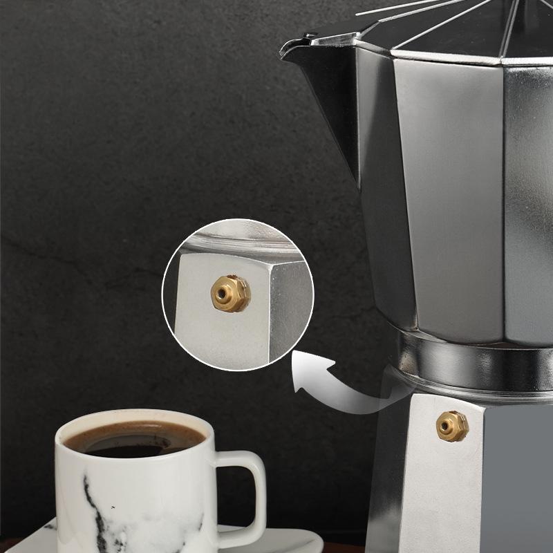 1pcs Aluminum Coffee Maker Stovetop Cafeteira Espresso Percolator Mocha Coffee Pot 50/100/150/300/450/600ml