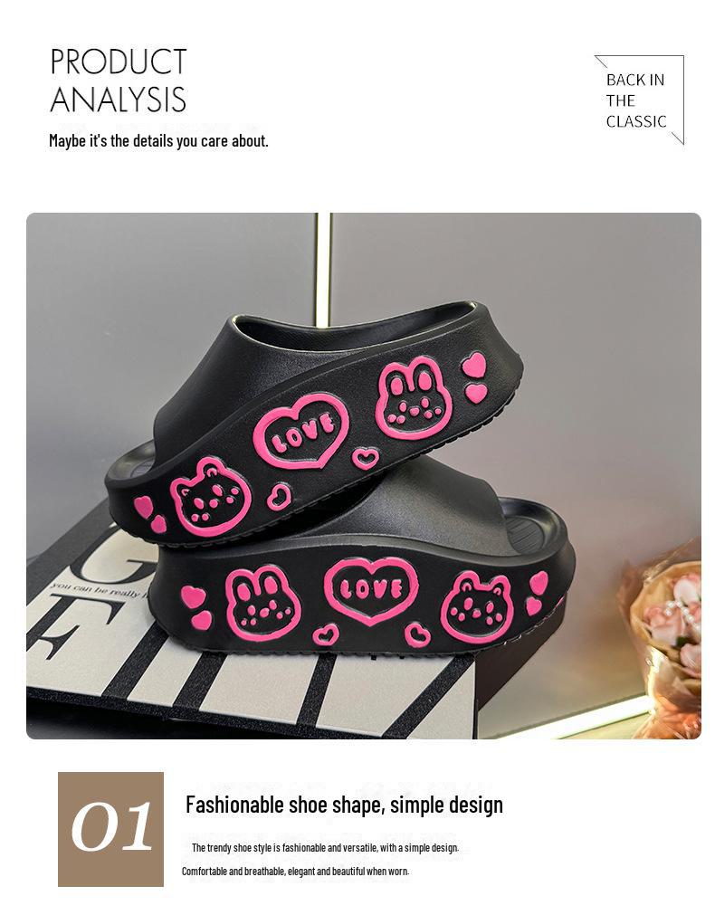 Женские тапочки из ЭВА на толстой подошве — милые, увеличивающие рост летние пляжные шлепанцы