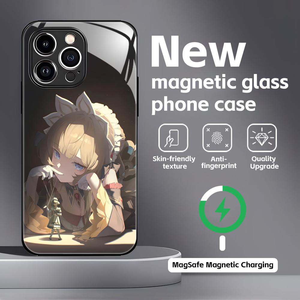 genshin impact Sandrone  Phone Case For iPhone17 16 15 14 13 12 11 X XR XS 8 Plus Mini Pro Max Glass Magnetic Case