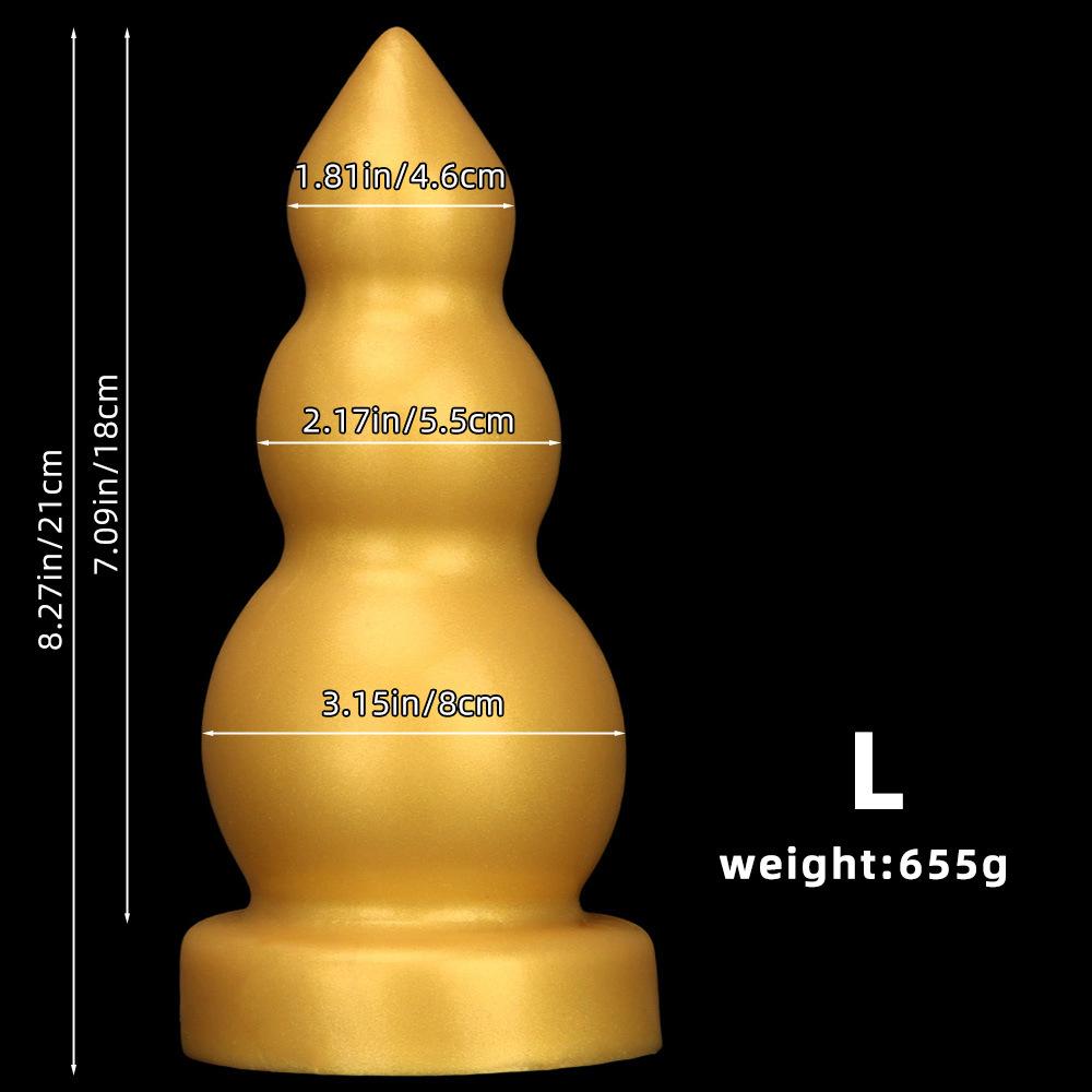 Большая Золотая Силиконовая Анальная Пробка с Резьбой Реалистичный Дилдо Игрушка для Взрослых Секс для Пары Фистинг