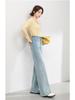 2025 Autumn Women's Korean Style High Waist Loose Wide Leg Denim Flared Pants