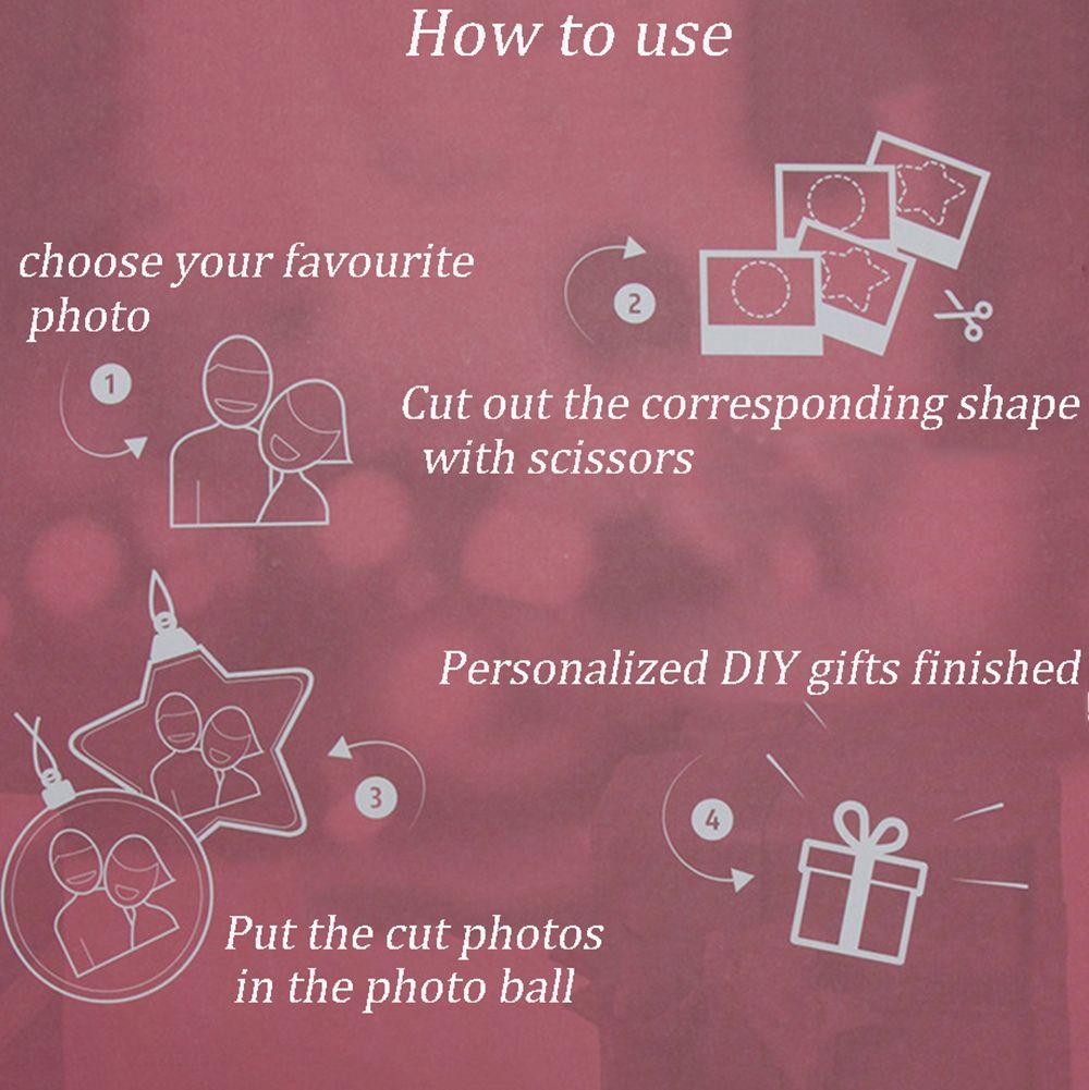 Home Decor Creative Shape with Hanging String DIY Christmas Tree Ornaments New Year Gifts Transparent Ball Photo Frame