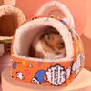 Comfortable Winter Semi-closed Warm Mat Guinea Pig Nest Hamster House Small Animal Sleeping Bed