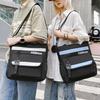Junior High School Student Shoulder Bag Color Contrast Multi-Compartment Crossbody Bag Unisex Large Capacity Tote Bag