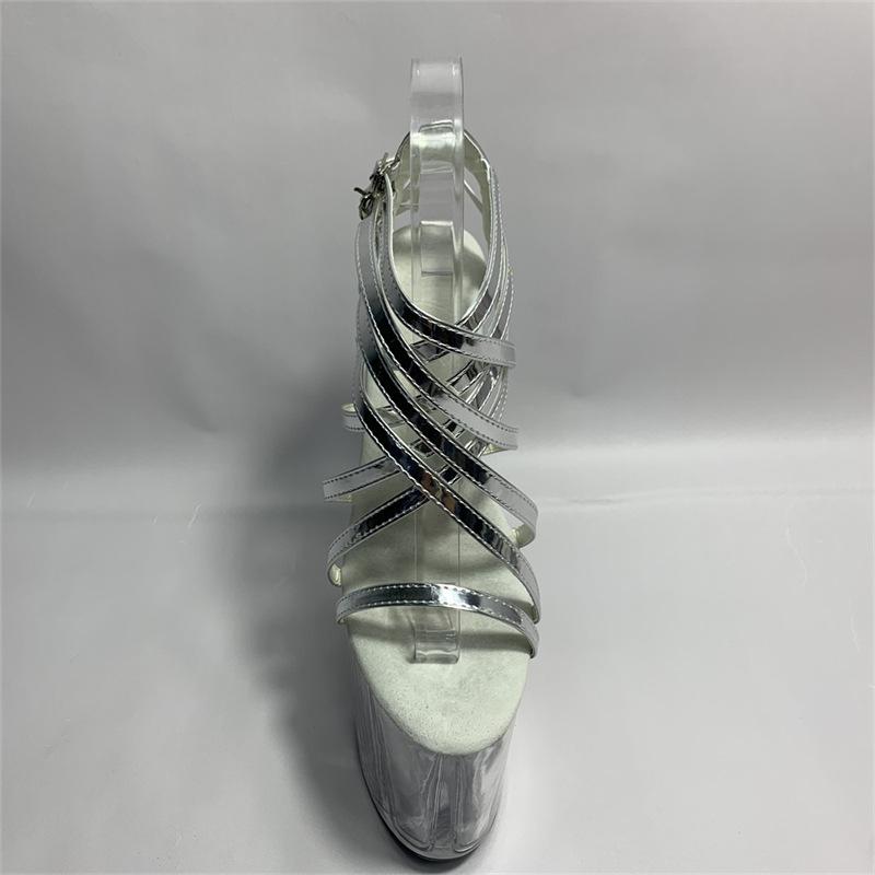 20 см летняя модель белый модный прозрачный толстый каблук тонкий каблук зрелый супер высокий каблук пряжка высокий каблук круглый носок модный