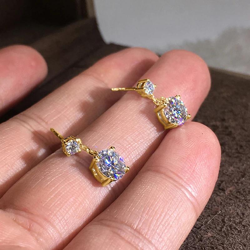 Серьги-подвески Huitan Shiny Cubic Zirconia для женщин, привлекательные подвески, свадебные украшения, модные изысканные аксессуары
