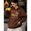 Women's Horror Movie Popcorn Print Fleece Hoodie - Unique Graphic Pullover Sweatshirt with Kangaroo Pocket