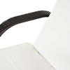 Garden Lounger with Cushion, Adjustable Backrest, Metal Frame, Poly Rattan, Brown+Cream, 200 x 73 x 103 cm