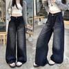 High Waist Y2K Jeans Straight Leg Cowboy Trousers Fashion Baggy Denim Pants  Girls Lady