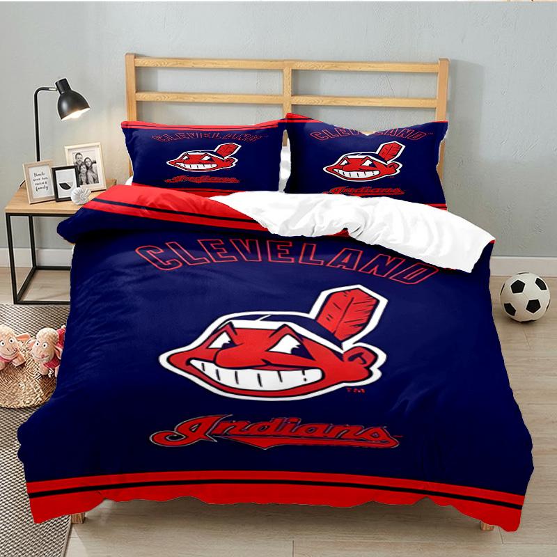 Indians football 3pcs Bedding Set,Including 1pc Duvet Cover And 2pcs Pillowcases Perfect Gift for Christmas,Ideal for Bedroom, Dormitory