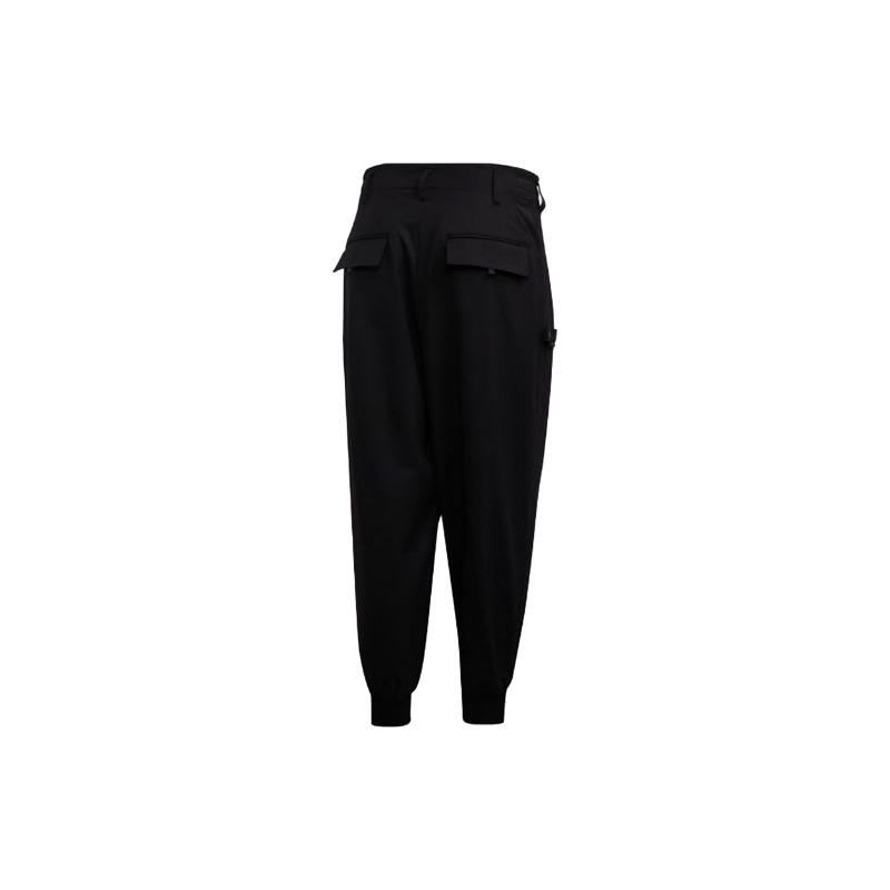 Y-3 Черные мужские брюки из изысканной шерсти с манжетами GK4567