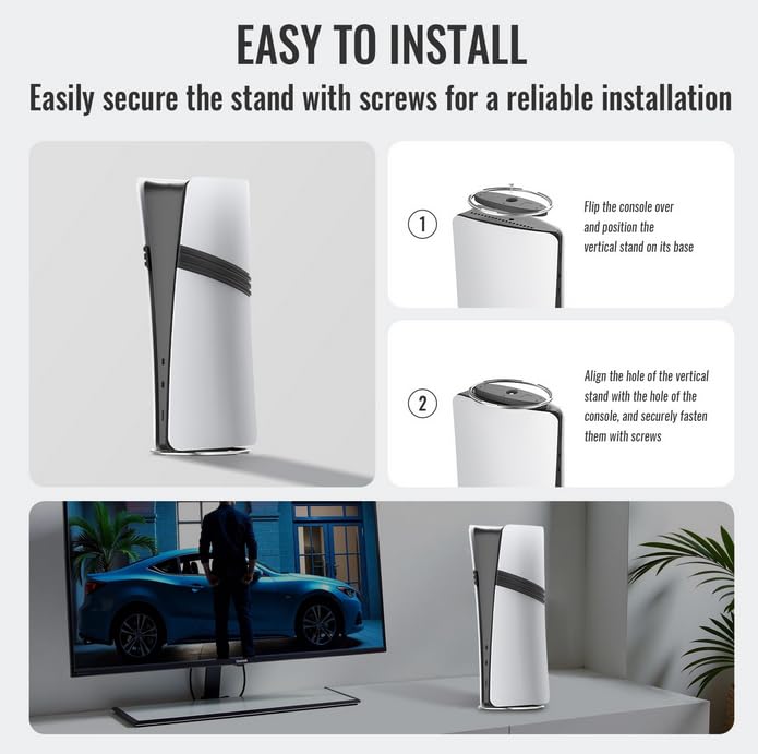PS5 Stand Vertical Stand Easy Installation High Stability Improved Heat Dissipation PS5 New Stand Charging Cable Included PS5 Accessories PS5 PS5