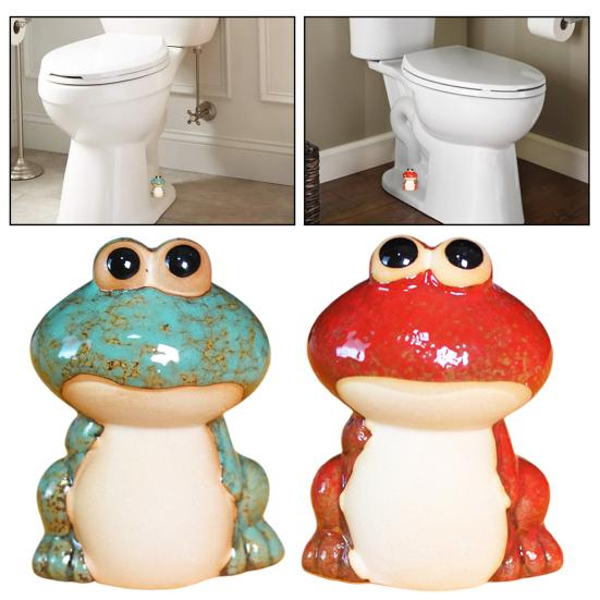 2 шт. крышка болта для унитаза в виде лягушки, керамическая фигурка животного, водонепроницаемый болт для пола унитаза, декоративная крышка для дома, отеля, ванной комнаты, украшение