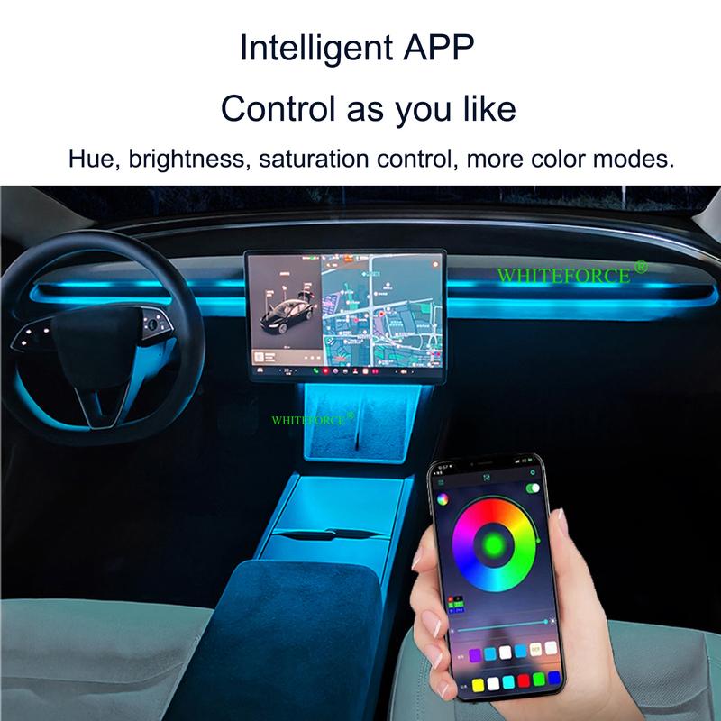 For Tesla Model Y Juniper Model3 Highland Streaming Ambient Light Dashboard Flow Light USB Ambient Strip Lamp Body Sensor Module