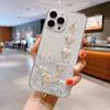 Чехол-цепочка Love Heart с блестками для iPhone 15 11 12 13 14 Pro Max Mini 7 8 Plus X Xr Xs 15pro 14plus, силиконовый чехол-браслет
