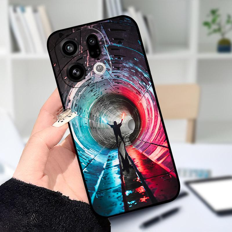 Чехол для OPPO Find X9 X9Pro, мягкий силикон, черный ТПУ, защитная задняя крышка для телефона OPPO FindX9 X 9Pro, ударопрочный бампер