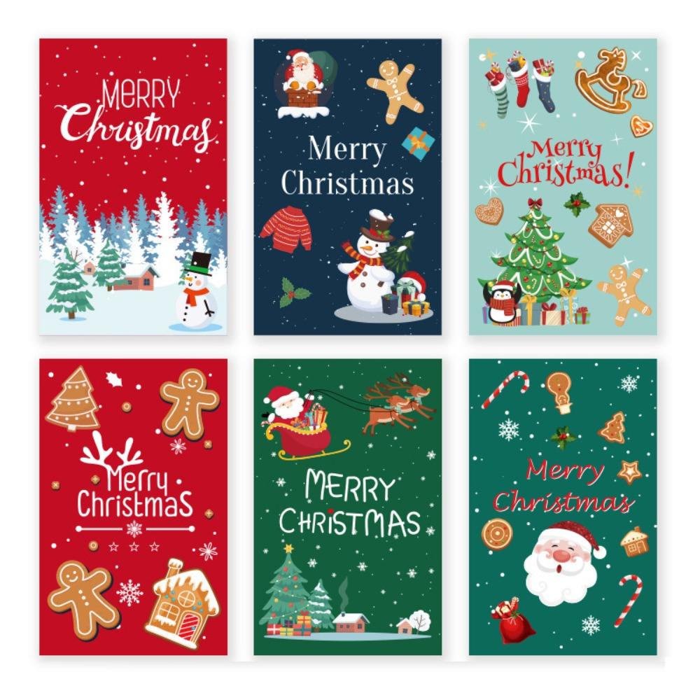 6Pcs Handmade Christmas Greeting Cards with Envelopes Folding Design DIY Xmas Card Cute Exquisite Christmas Gift Card Navidad