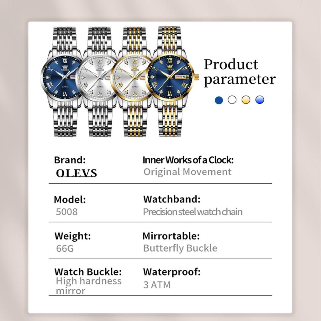 OLEVS наручные стильные деловые часы для женщин, аналоговые модные популярные женские аналоговые золотые часы из нержавеющей стали с синей ручкой, синие женские часы для рождественского подарка,