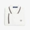 [G3600] Женская рубашка Fred Perry с двойным воротником - Снежно-белый/Кирпичный Carrington Road Afpf2413600-C22