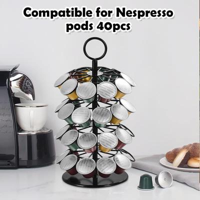 Подставка-карусель для кофейных капсул, Органайзер для хранения кофейных капсул (Вместимость 40 капсул K-Cup) - Вращающийся