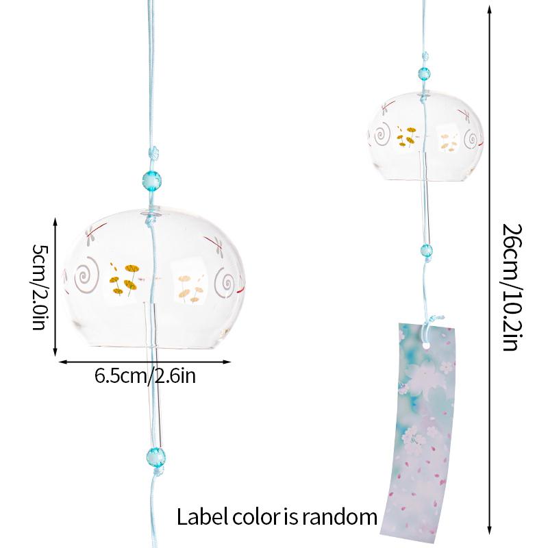 Japanese Sakura Glass Wind Chime Wind Bell Kawaii Room Decor Aesthetics Wind Campaigns Wall Decor Music Bell Sound Wind Spinner