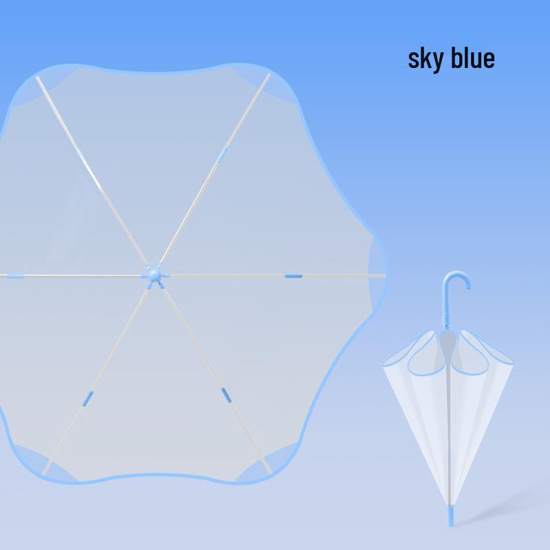 Детский безопасный прозрачный зонт с мультяшным рисунком: Автоматический, Дизайн с круглыми углами для мальчиков и девочек детского сада
