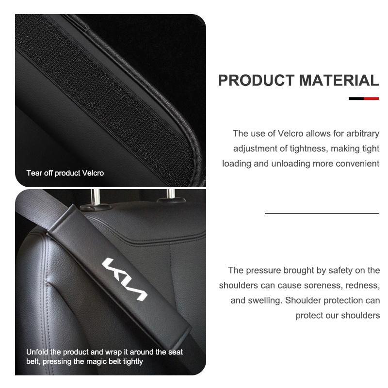 NAQF7 1/2Pcs Carbon Fiber Car Seat Belt Cover Shoulder Pad Protector Cover Safety Belt Padding Pad Cushion For KIA K5 Rio Ceed Rio K2