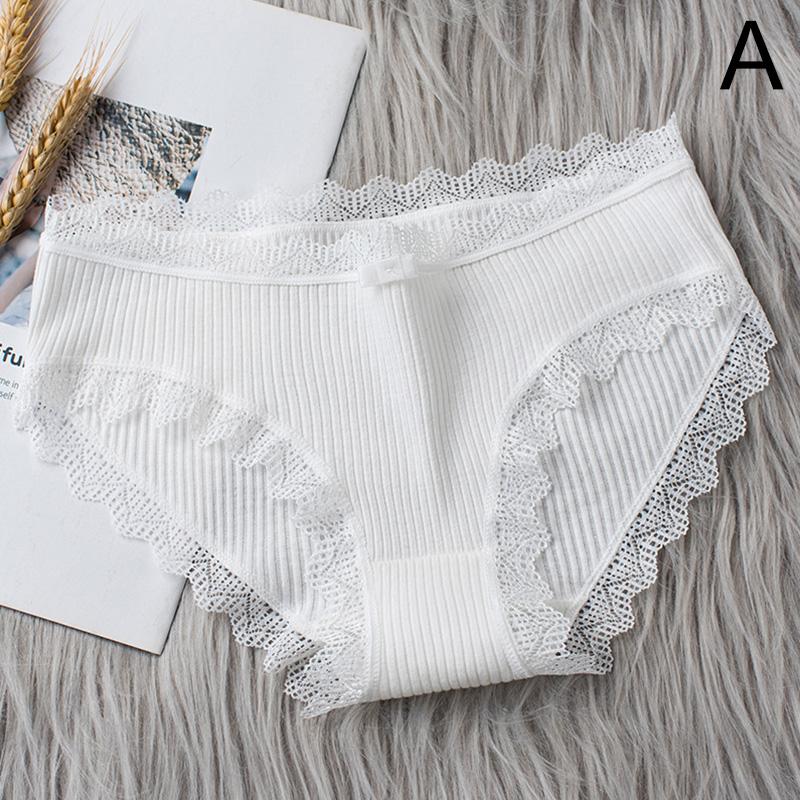 4 PCS Solid Color Women's Panties Lace Threaded Underwear Female Mid-Waist Soft Comfortable Lingerie Girl Lingerie Sexy Woman Clothes