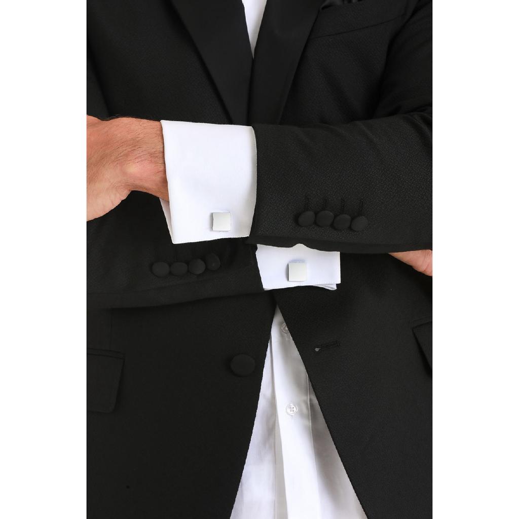 Черная однотонная круглая запонка