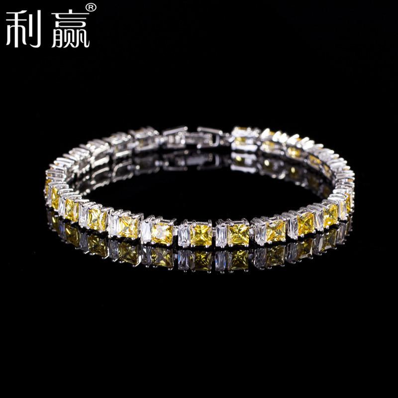 South Korea Aaa Zircon Bracelet Simple Girl Accessories Electroplated Real White Gold Color Retention Lasting