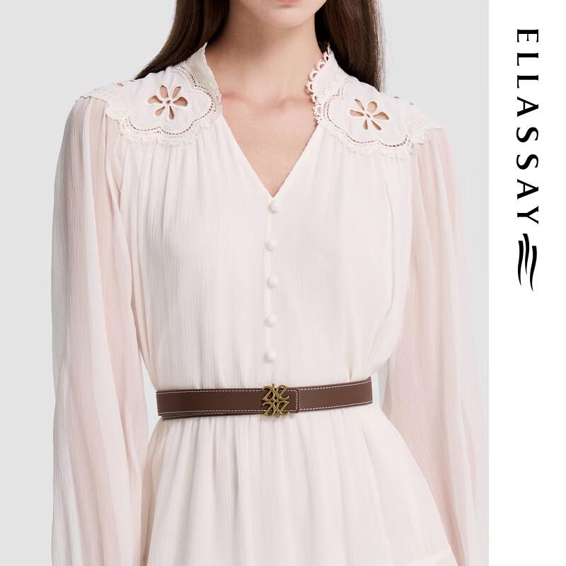 ELLASSAY Платье-трапеция, вышитое шелком тутового дерева