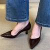 Французские маленькие кожаные туфли женские лакированные туфли Мэри Джейн с острым носком весенне-летние туфли на высоком каблуке для работы и учебы